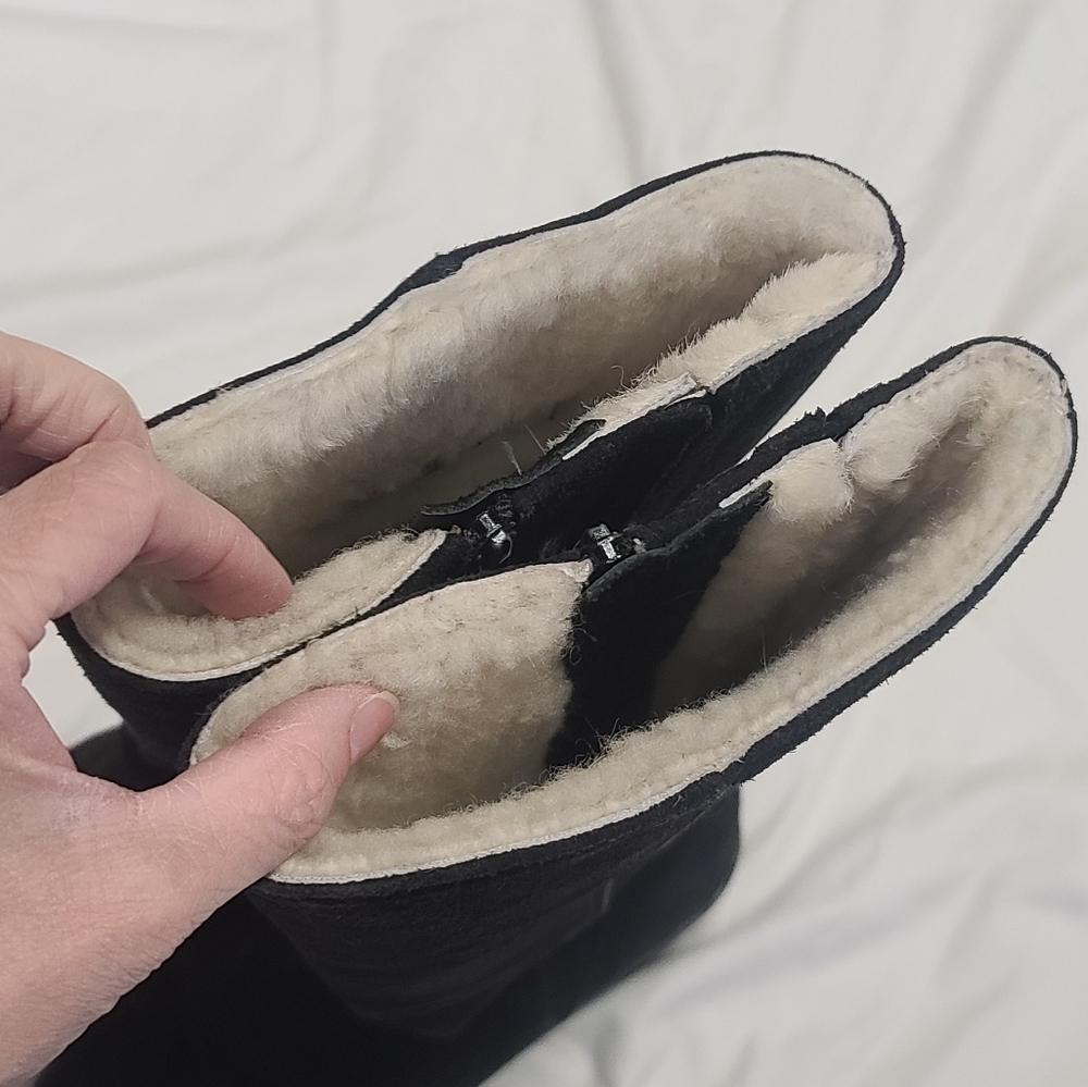 Leather wool lined warm boots, made in England, size 38 - Picture 4 of 12